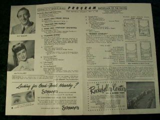 1952 Radio City Music Hall Showplace Program Wheres Charley Ray Bolger