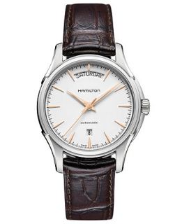Hamilton Watch, Mens Swiss Automatic Jazzmaster Day Date Brown