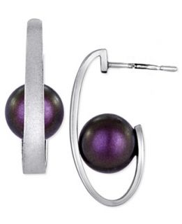 jack earrings sterling silver marcasite studded hoop earrings $ 78 00