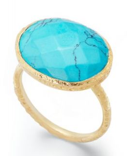 14k Gold and Sterling Silver Ring, Turquoise and Diamond Accent Circle