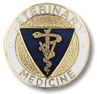Veterinary Medicine Vet Caduceus Medical Emblem Pin