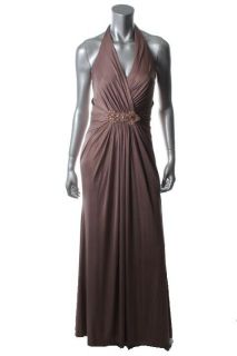 David Meister New Pink Metallic Embelished Long Formal Dress Gown 8
