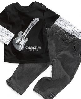 Calvin Klein Baby Set, Baby Boys Slider Tee and Denim Pants   Kids