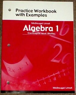 Algebra 1 McDougal 9th Grade 9 Math Practice Workbook