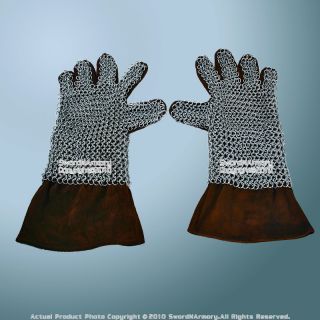 Medieval Knight Chainmail Gloves Armor Gauntlet LARP