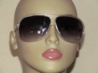 Michael Kors Medina Stylish Silver Clear Aviator Sunglasses