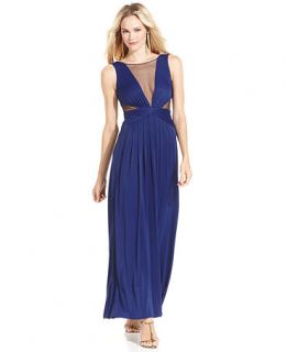 BCBGMAXAZRIA Dress, Sleeveless Pleated Cutout Gown   Womens Dresses