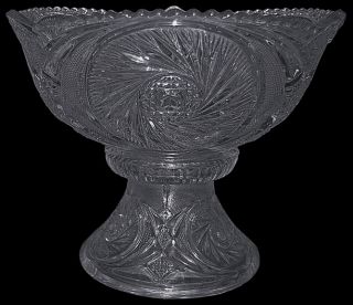 McKee Smith Aztec Crystal Punch Bowl and Base