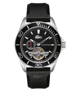 Lacoste Watch, Mens Sport Navigator Black Rubber Strap 2010481
