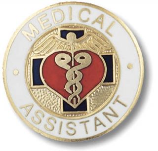 Medical Assistant Nurse Insignia Emblem Pin w Safety