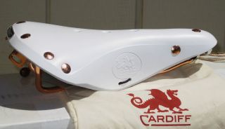 Brooks B17 Style NEW Cardiff MERCIA leather bicycle saddle in WHITE