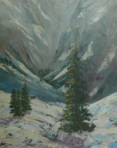 Original Oil Montana Mountain Landscape by Merle Duncan