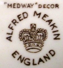Alfred Meakin England Medway Brown Pattern Sugar Bowl Lid Lid Chip