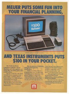 1982 Texas Instruments TI 99 4A Home Computer Meijer Store Ad