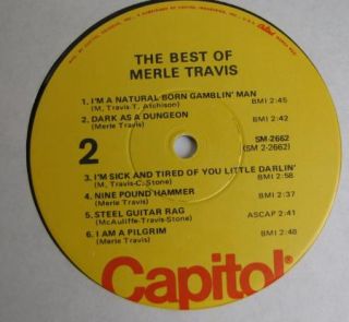 Merle Travis The Best of LP Capitol Records Country EX NM