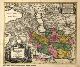 1724 Large Historic Map Mesopotamia Iraq Persia Iran