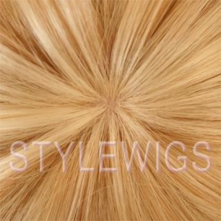 Long Wavy Wig Messy Waves w Bangs Golden Pale Blonde Mix Tibe 24 613