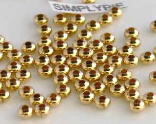 Great quality smooth and shiny metal beads, gold plated over brass
