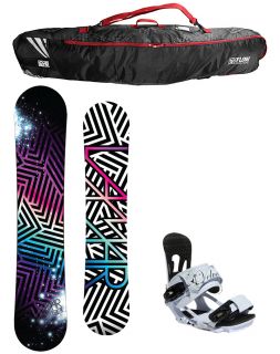2012 Lamar Merlot 144cm Snowboard Head Velvet Bindings Flow Bag New