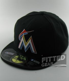 Miami Marlins Home 2012 Game Black White Blue New Era 59Fifty Fitted