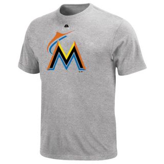 Majestic Miami Marlins Youth Soft Density Official Logo T Shirt Ash