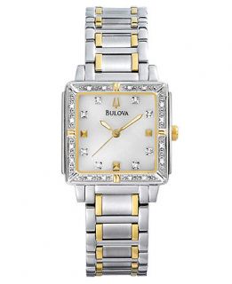 Bulova Watch, Womens Two Tone Stainless Steel Bracelet 25mm 98R112
