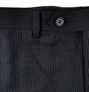 Michael Michael Kors Mens Flat Front Black Pinstripe Suit Pants