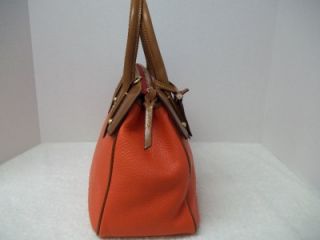 New Dooney and Bourke Leather Small Wilson Satchel Color Tangerine