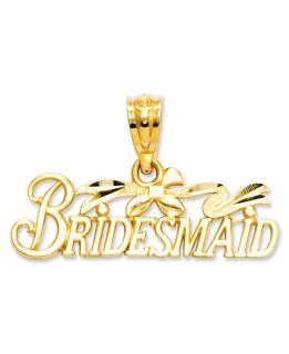 14k Gold Charm, Diamond Cut Bridesmaid Charm   Bracelets   Jewelry
