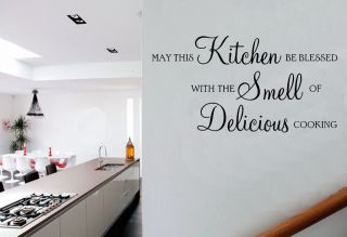 May This Kitchen Be Blessed Delicious Cooking Quote Vinyl Wall Art