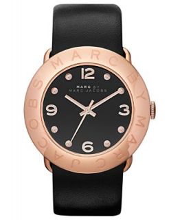 Marc by Marc Jacobs Watch, Womens Smooth Black Leather 36mm MBM1225