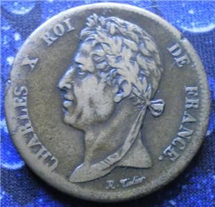 1825 French Colonies 5 Centimes Bronze Nice Coin