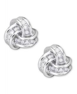Sirena Diamond Earrings, 14k White Gold Bezel Set Diamond Earrings (1