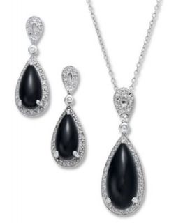 Sterling Silver Jewelry Set, Onyx (7 1/2 ct. t.w.) and Diamond Accent