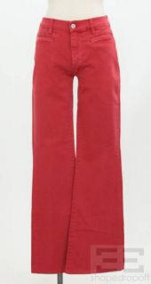 MiH Jeans Red Mid Rise Kick Flare The Marrakesh Jeans Size 27