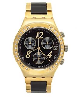 Swatch Watch, Unisex Swiss Chronograph Dreamnight Yellow Black Nylon