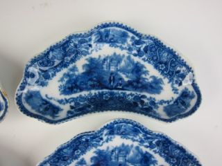 Flow Blue Nonpareil Bone Dish Plates Middleport Staffordshire