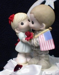 Army Navy Soldier Precious Moment Wedding Cake Topper