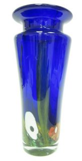 Mihai Topescu Vitraliu Blue Orange White Design Vase