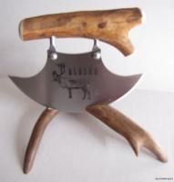 New Alaskan Made Moose Antler Ulu Knife Caribou Design