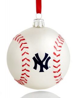 Kurt Adler Christmas Sports Ornament, Yankees Glass MLB Baseball