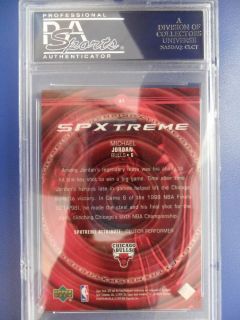 1999 00 SPx Michael Jordan Spxtreme Foil Insert Card x1 PSA 10 Gem