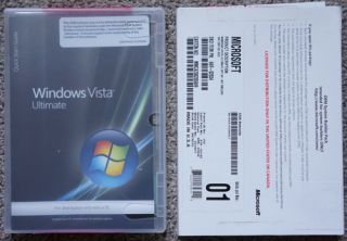 MS Microsoft Windows Vista Ultimate 64 Bit w COA Brand New