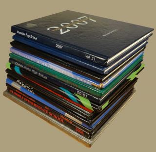 One Lot of 13 Middle School Yearbooks California