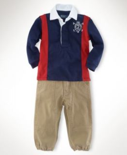 Ralph Lauren Baby Set, Baby Boys Stripe Rugby Shirt and Pants