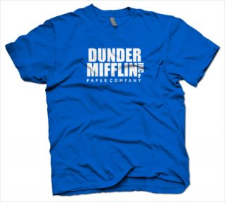 Dunder Mifflin Funny The Office T Shirt Blue Dwight Tee