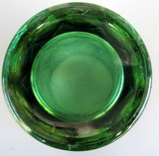 Millersburg Diamonds Green Carnival Glass Tumbler Circa 1910s