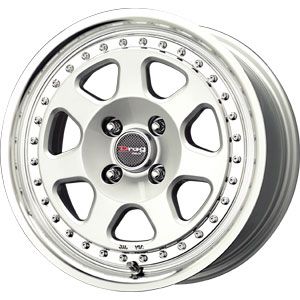 New 15x7 4x100 Drag Dr 27 Silver Wheels Rims