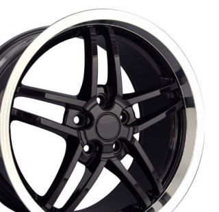 18 19 8.5/10 Black C6 Z06 Deep Dish Wheels Rims Fit Camaro Corvette
