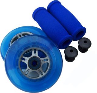 Blue Replacement Razor Scooter Wheels Bearings Grips